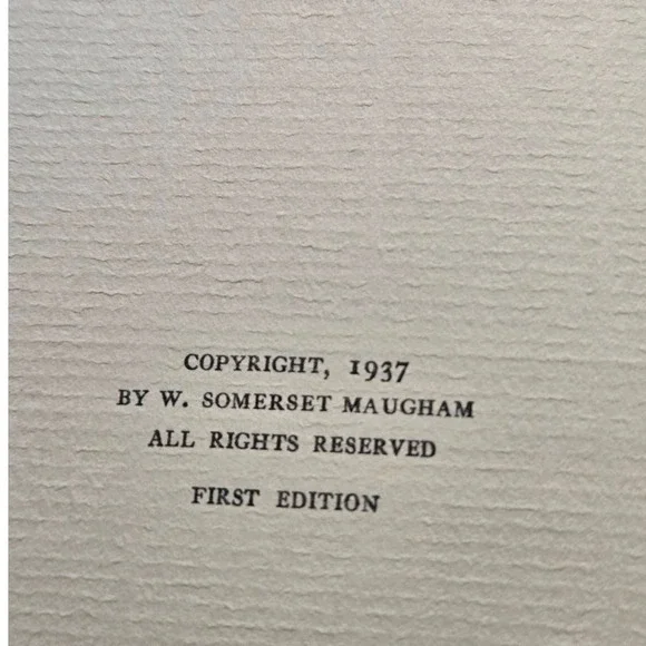 Doubleday Theatre W. Somerset Maugham Book 1st Ed 1937 Gilt Spine - Picture 5 of 9